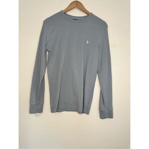 Volcom Men’s Gray Thermal Waffle Knit Long Sleeve Top Size Small